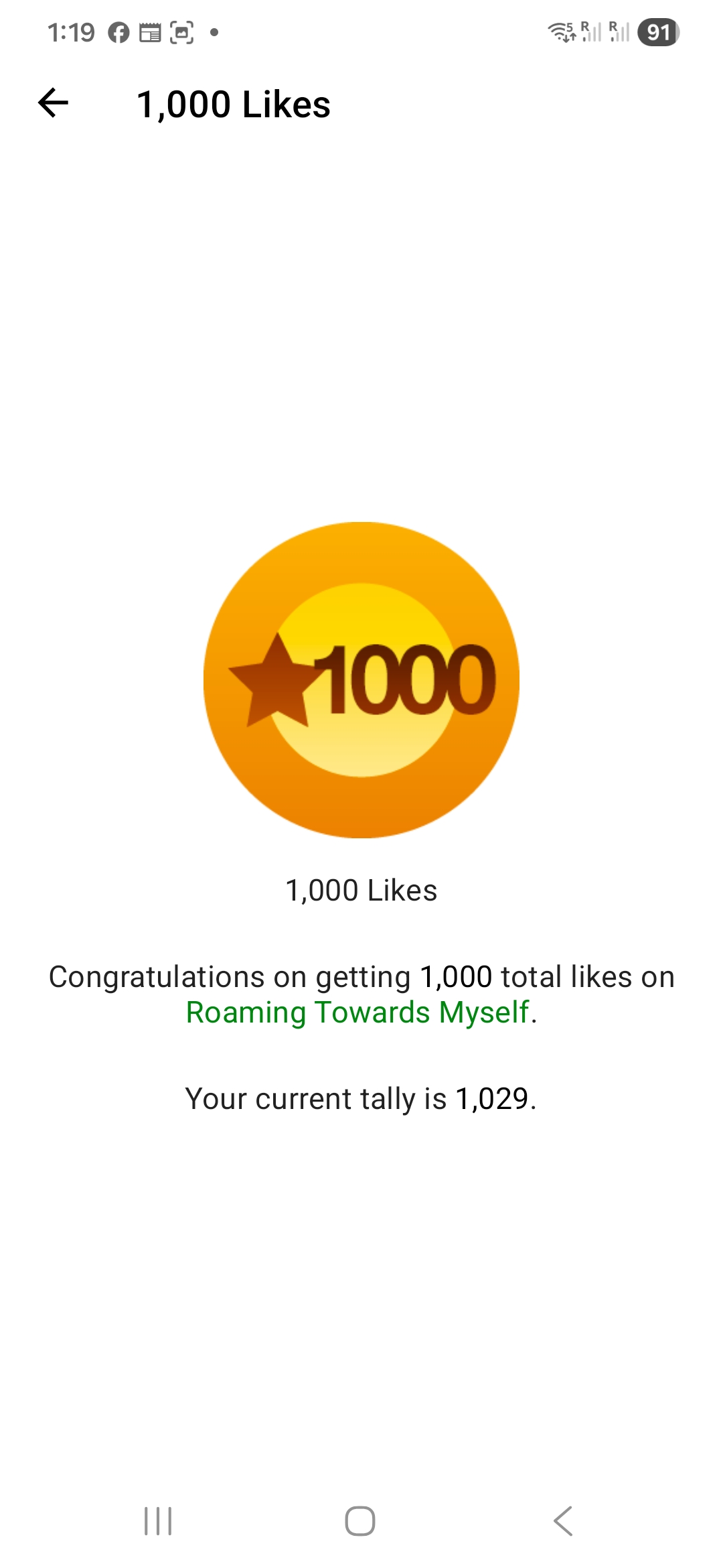 Blogging Milestone